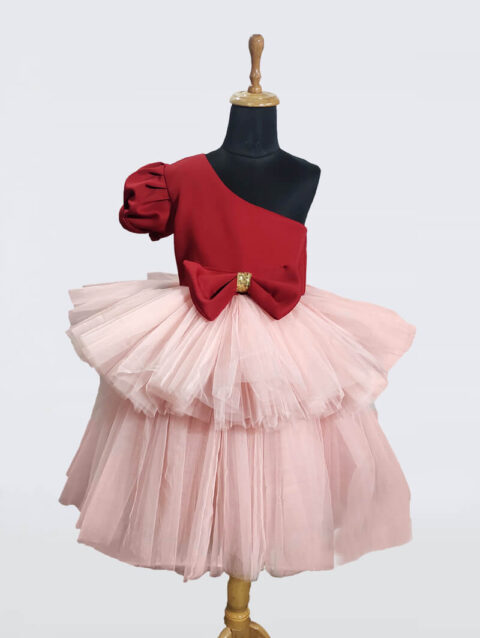 One-Shoulder Baby Girl Party Dress Online India